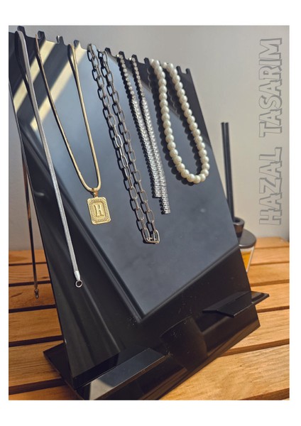 Siyah Pleksi Büyük Takı Standı 30X20 Akrilik Aksesuar Display fiyatları