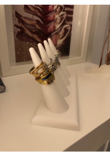 Beyaz 4'lü Takı ve Yüzük Standı, Kolye ve Küpe Düzenleyici fiyatları