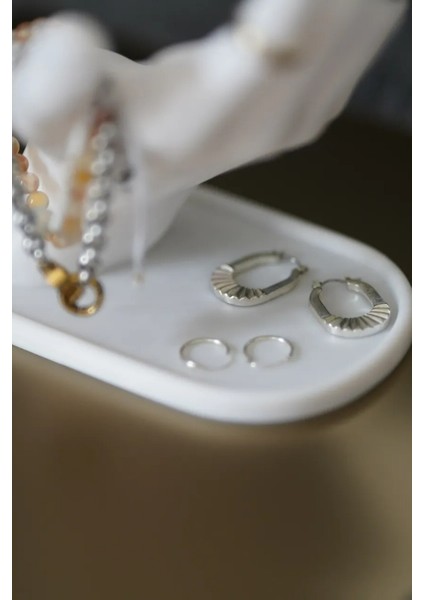 Beyaz El Takı Düzenleyici, Modern Yüzük, Küpe, Kolye Tutucu Standı fırsatları