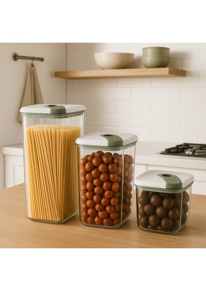 3'lü Çok Renkli Hava Geçirmez Gıda Saklama Kabı Seti, Vakumlu Kapak, 0.5l-1.1l-1.9l fiyatları