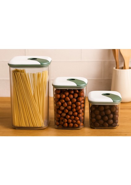 3'lü Çok Renkli Hava Geçirmez Gıda Saklama Kabı Seti, Vakumlu Kapak, 0.5l-1.1l-1.9l fırsatları