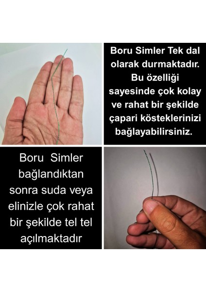 Hazır Çapari Kombini Boru Sim Ultraviyole Uv Neon Koyu Yeşil - Pembe Makarada