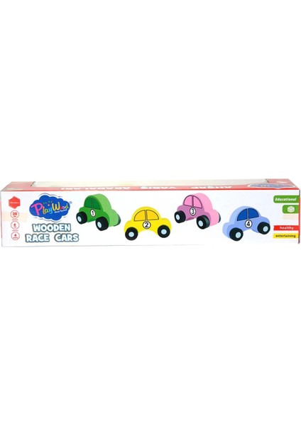 Nessiworld Playwood Ahşap Yarış Arabası 4'lü Paket fiyatları