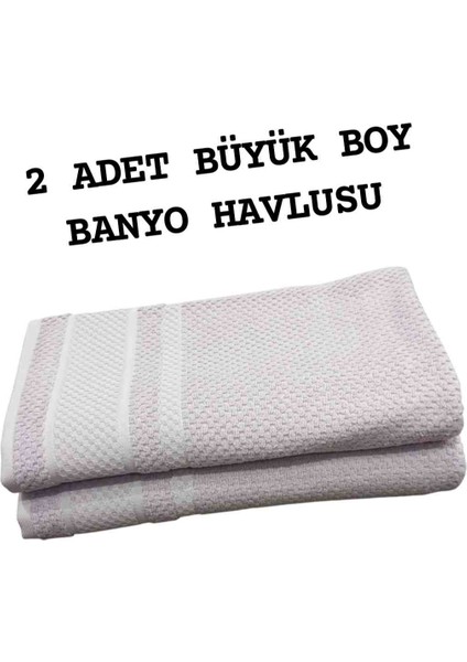 2 Adet Büyük Boy Banyo Havlusu 90X150 cm Devon