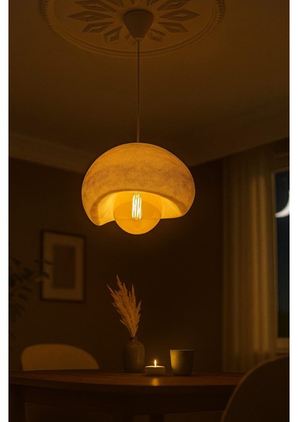 Tekli Sarkıt Avize Rustik E27 Modern Avize Bohem Beton Görünümlü (E27 Ampul Dahildir.)