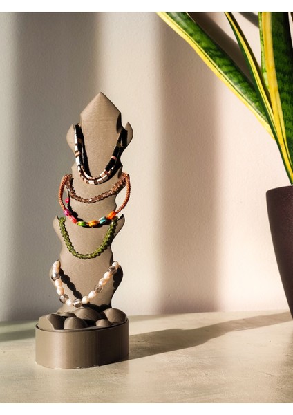 Şık 2'li Takı Düzenleyici, Yüzük, Küpe, Kolye Askılığı, Siyah, Sert Plastik