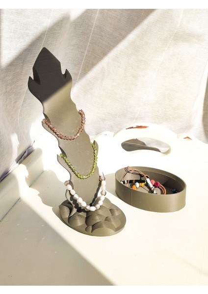 Şık 2'li Takı Düzenleyici, Yüzük, Küpe, Kolye Askılığı, Siyah, Sert Plastik fiyatları