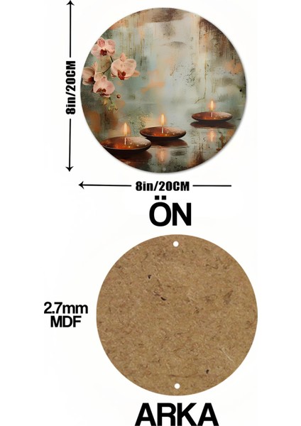 Orkide & Mum Desenli Uv Baskı Mdf Duvar Süsü – 33X33 cm & 20X20 cm DT181 indirimleri