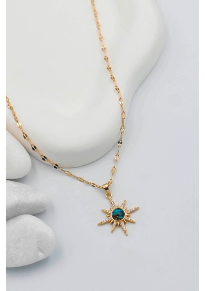 Kadın Paslanmaz Çelik Gold Zincir Kuzey Yıldızı Kolye fiyatları