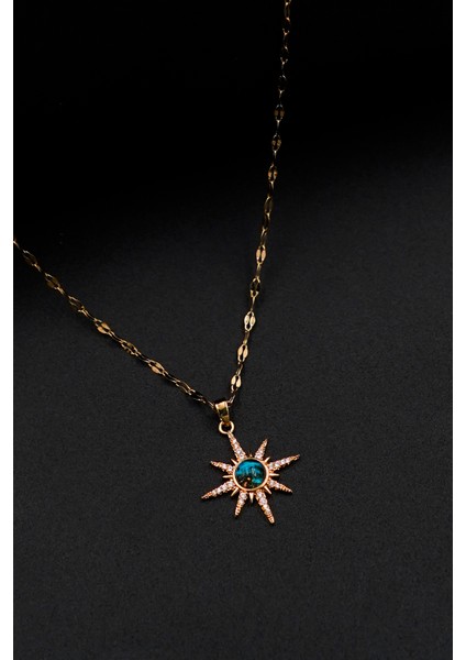 Kadın Paslanmaz Çelik Gold Zincir Kuzey Yıldızı Kolye modelleri