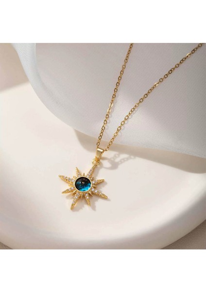 Kadın Paslanmaz Çelik Gold Zincir Kuzey Yıldızı Kolye fırsatları