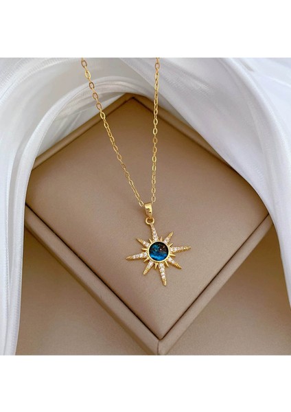 Kadın Paslanmaz Çelik Gold Zincir Kuzey Yıldızı Kolye indirimleri