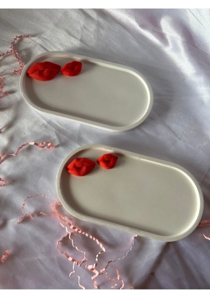 Beyaz Dudak Tasarım Beton Döküm Sunumluk ve Organizer Seti indirimleri