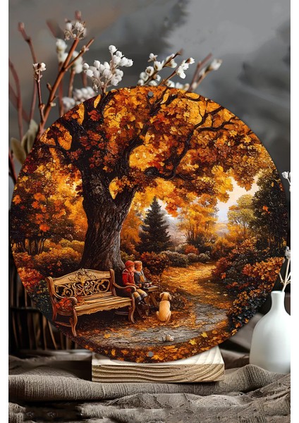 Sonbahar Manzaralı Uv Baskı Mdf Duvar Süsü – 33X33 cm & 20X20 cm DT175 modelleri
