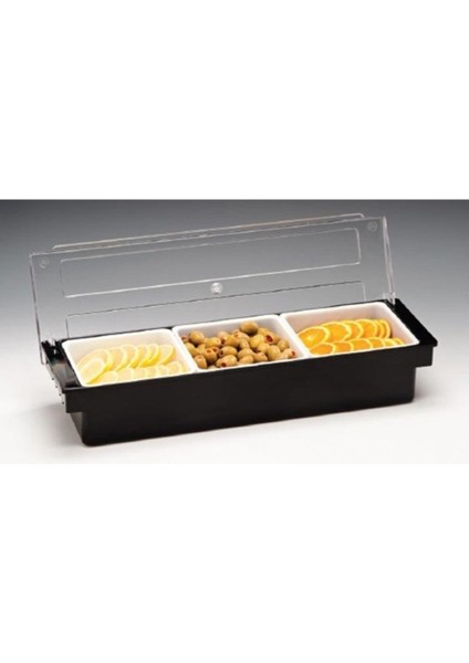 3'lü Siyah Bar Konteyner Seti, 50X16X9.5 Cm, Şık ve Kullanışlı.