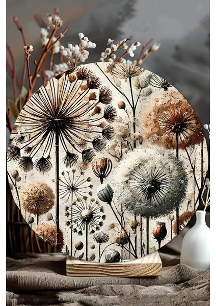 Karahindiba Desenli Uv Baskı Mdf Duvar Süsü – 33X33 cm & 20X20 cm DT186 modelleri