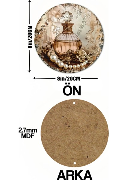 Parfüm Şişesi & Inci Detaylı Uv Baskı Mdf Duvar Süsü – 33X33 cm & 20X20 cm DT178 indirimleri