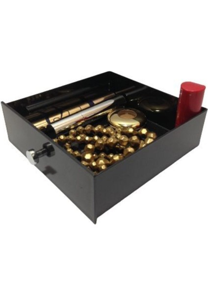 Siyah Çekmece Içi Kozmetik ve Takı Düzenleyici, 15X16X4 cm