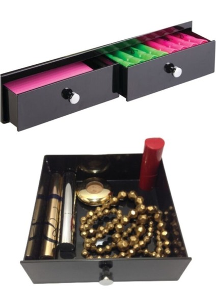 Siyah Çekmece Içi Kozmetik ve Takı Düzenleyici, 15X16X4 cm fiyatları