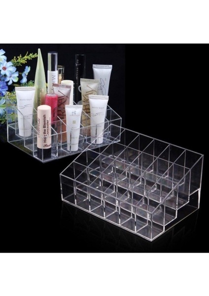 Şeffaf 24 Bölmeli Makyaj Organizeri, Düzenli ve Şık Depolama Çözümü fiyatları