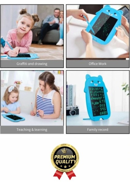 Kolay Kullanım Dayanıklı LCD Ekran Kalemli Dijital Akıllı Ayıcıklı Yazı Boyama Çizim Tableti 8,5 Inç