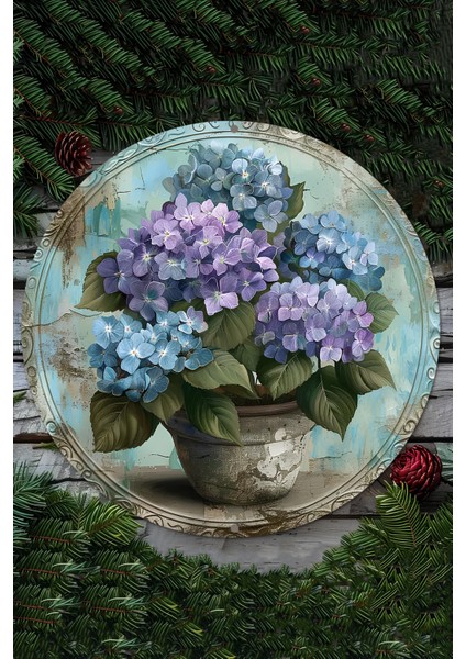 Ortanca Çiçekli Uv Baskı Mdf Duvar Süsü – 33X33 cm & 20X20 cm DT178 fiyatları