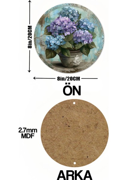 Ortanca Çiçekli Uv Baskı Mdf Duvar Süsü – 33X33 cm & 20X20 cm DT178 indirimleri