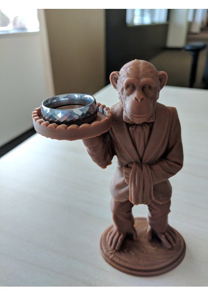 Maymun Figürlü Yüzük Tutucu, Şık ve Eğlenceli Nişan Yüzüğü Saklama Aparatı