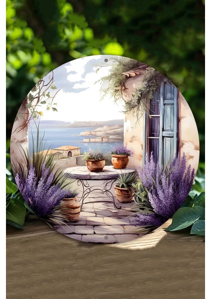 Lavanta & Akdeniz Manzaralı Uv Baskı Mdf Duvar Süsü – 33X33 cm & 20X20 cm DT184