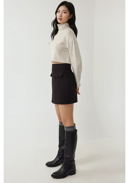 Kadın Pika Collection Cep Detaylı Mini Etek Siyah