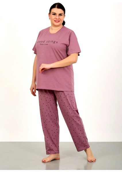 %100 Pamuk Büyük Beden Kısa Kol Kadın Pijama Takımı fırsatları