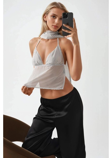 Kadın Gabrielle Derin V-Yaka Bluz Multicolor