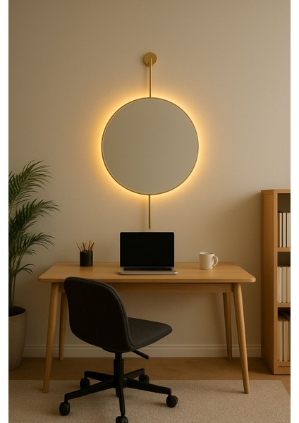 LED Li Primera Duvar Aynası Gold Moderm Dekoratif LED Li Duvar Aynası fırsatları