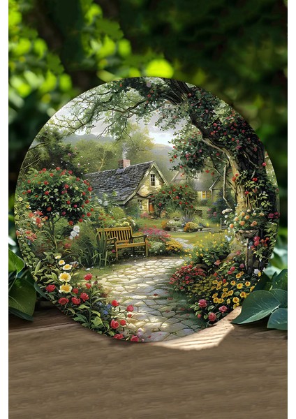 Bahçe & Kır Evi Manzaralı Uv Baskı Mdf Duvar Süsü – 33X33 cm & 20X20 cm DT182