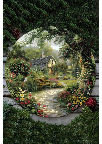 Bahçe & Kır Evi Manzaralı Uv Baskı Mdf Duvar Süsü – 33X33 cm & 20X20 cm DT182 fiyatları