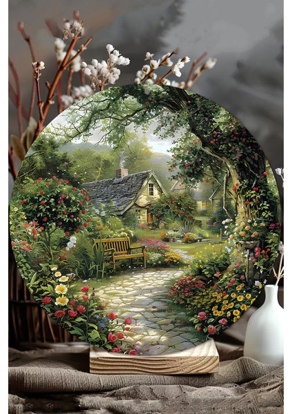 Bahçe & Kır Evi Manzaralı Uv Baskı Mdf Duvar Süsü – 33X33 cm & 20X20 cm DT182 modelleri
