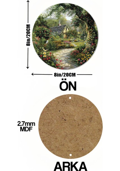 Bahçe & Kır Evi Manzaralı Uv Baskı Mdf Duvar Süsü – 33X33 cm & 20X20 cm DT182 indirimleri