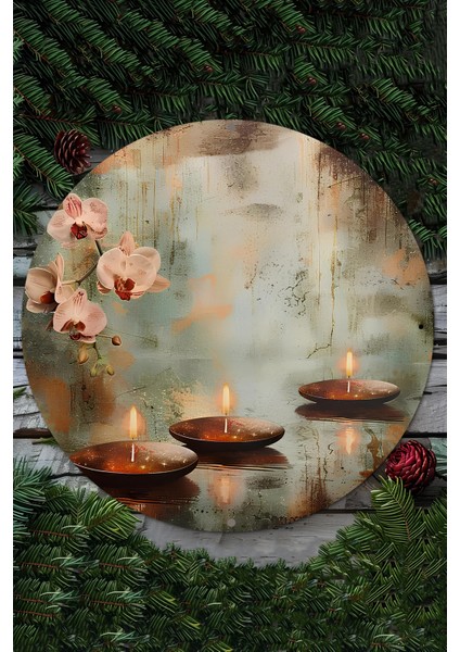 Orkide & Mum Desenli Uv Baskı Mdf Duvar Süsü – 33X33 cm & 20X20 cm DT181 fiyatları
