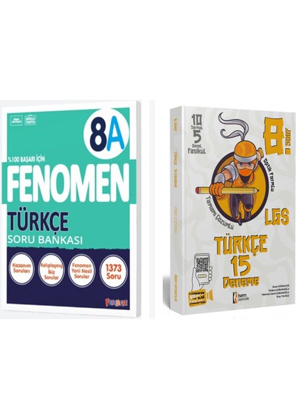 Fenomen 8. Sınıf Türkçe A Soru Bankası + Isem 15 Deneme Seti 2 Ki