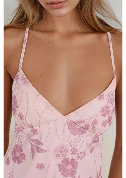 Kadın Çiçek Desenli Bluz Pink