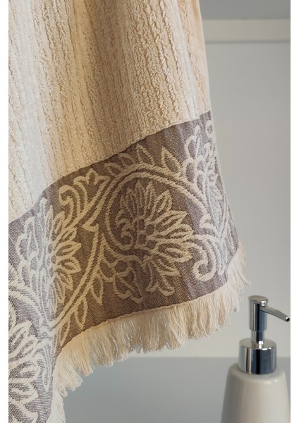 Bambu Kabartma Bordürlü Banyo Havlusu - Ekstra Yumuşak & Güçlü Su Emici - 70X140 cm - Kapuçino fiyatları