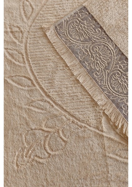 Bambu Kabartma Bordürlü Banyo Havlusu - Ekstra Yumuşak & Güçlü Su Emici - 70X140 cm - Kapuçino fırsatları