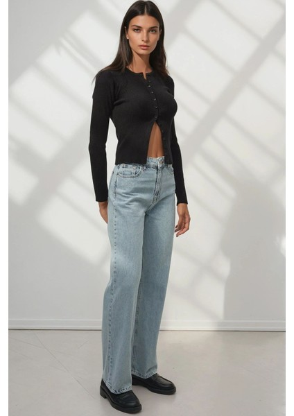 Kadın Straight Fit Jeans Açık Mavi Denim