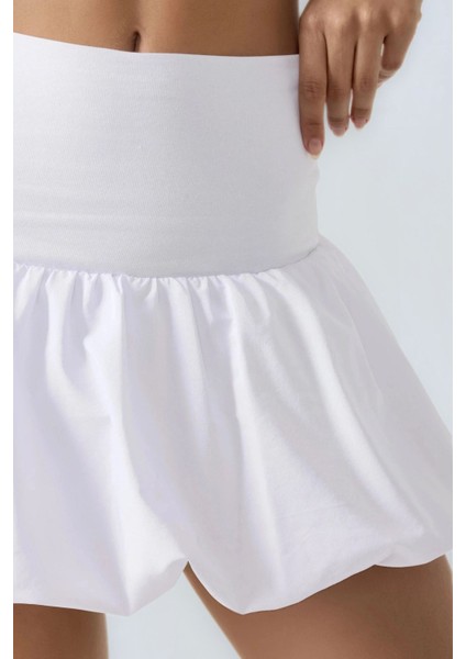 Kadın Balon Mini Etek White