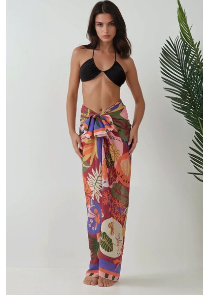 Kadın Desenli Maxi Pareo Multicolor