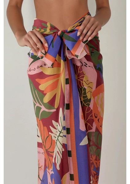 Kadın Desenli Maxi Pareo Multicolor