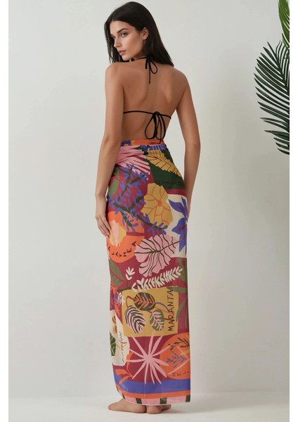 Kadın Desenli Maxi Pareo Multicolor