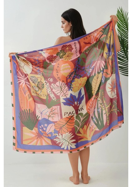 Kadın Desenli Maxi Pareo Multicolor