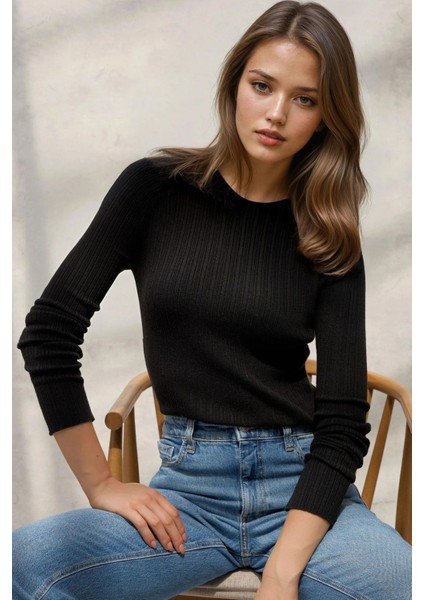 Kadın Basic Kazak Black