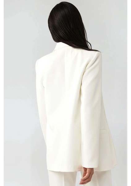 Kadın Basic Boyfriend Ceket Pika Koleksiyonu White